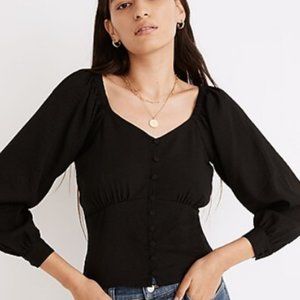 NWT - Madewell, Preston Puff-Sleeve Top Sz S